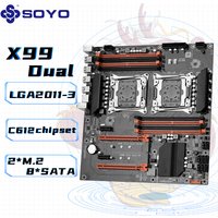 SOYO X99 Dual CPU Gaming Motherboard DDR4 M.2 NVME USB3.0 E-ATX LGA2011-3 Support Xeon E5 2680 V4 CPU Server Motherboard