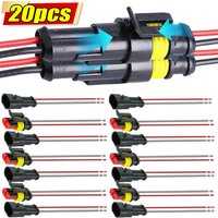 Automotive Motorcycle Scooter and Marine with 2-Pin Plugs Waterproof Male/Female Connectors and Wired Cables Accessories