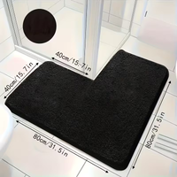 Solid color large size L-shaped kitchen floor mat thickened restaurant absorbent mat non-slip mat bathroom mat