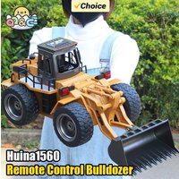 HUINA 1560 1/18 Rc Bulldozer Alloy Tractor Model 2.4G RC Crawler Radio Controlled Cars Trucks Engineering Car Boys Toys Gifts