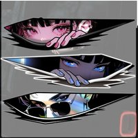 2Pcs/Set Anime Peeking Eyes Sticker Multicolor Waterproof Vinyl Decal for Car Motorcycle Helmet Laptop Decor