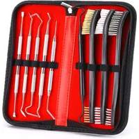 9pcs/Set Gun Cleaning Kit 3 Brass Steel Brushes 6 Stainless Steel Pick Hunting Weapon Gun Pistol Rifle Cleaning Tool
