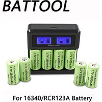 2800 mAh wiederaufladbare 3,7 V Li-Ion 16340 Batterien CR123A Batterie für LED-Taschenlampe Reise-Ladegerät 16340 CR123A Batterie