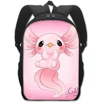 Sakura Axolotl School Backpack for Girls Boys Bookbag Large Capacity School Bag for Teenager Middle School Student Elementary