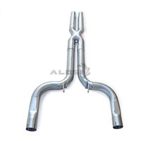 The X-shaped exhaust pipe for the mid section single tube exhaust system Maserati Quattroporte 3.0T X model, from 2013 to 2020