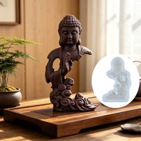 Cloud relief hollow Buddha statue candle silicone mold Maitreya Buddha sculpture resin gypsum mould Prayer Buddha statue molds