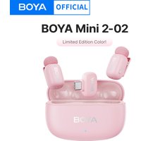 BOYA Mini 2 Pink Wireless Lavalier Microphone Mini Mic for IPhone15-17 USB-C Android Phone AI Noise Reduction Video Recording