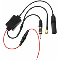 Car Antenna Amplifier Splitter Signal AMP Booster Stereo Aerial DAB AM FM Radio