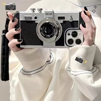 For iPhone 17 Pro Max 16 Pro 14 13 12 15 Pro Max Plus 17Air Phone Case Emily In Paris 3D Retro Camera Cover Sling With Lanyard
