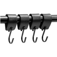 5/10Pcs Leather S Hooks,Multifunctional Stainless Steel Coat Hook for Hat Cap,Bedroom Kitchen Bathroom Hanging Hooks Carabiner