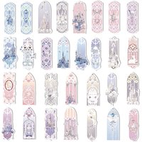30PCS Pink Dream Castle Bookmarks, Small and Personalized Handbooks, Desktop Decoration Bookmarks