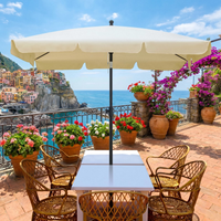 2x1.25m Garden Parasol Umbrella,Patio Parasol,Tilt Foldable Market Parasol,Outdoor Sun Shade,UV 50+,with Crank Push Button,for Backyard,Poolside,Lawn,Garden