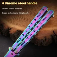 New Protable 1PCS Foldable Comb Stainless Steel Butterfly Knife Comb Beard Moustache Brushe Salon Hairdressing Styling Tool
