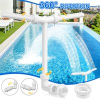 Pool Fountain Dual Sprinkler Fountain LED Lights Pool Waterfall Fountains Outdoor Swimming Pool Spa Pond Waterfall Cooling Decor
