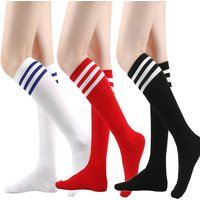 College Three Stripes Mid Tube Socks for Women Cotton Summer Spring Schoolgirl Knee Length Socks Performance Mid-Calf Socks