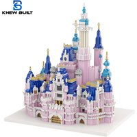 Honey Pink Castle Model Kits Micro Mini Building Blocks for Adults Princess Castles Gift Architecture Bricks Entertainment Toys
