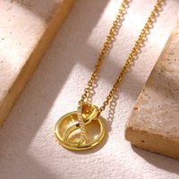 Hollow Round Infinite Zircon Pendant Necklace for Women Fashion Gold Color Stainless Steel Creative Chain Fashion Jewelry Gifts