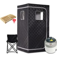 Full Body Home Steam Sauna Set 4L Large Steam Pot One Person Sauna Spa with Time Temperature Remote Control Detox Therapy