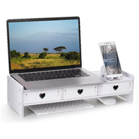 Computer Monitor Riser Keyboard Storage Drawer Type Office Desk Organizer Stand Laptop Heightening Base Bracket PVC Wood Plastic