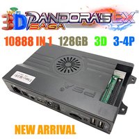 128GB 3D Pandora Saga EX2 Arcade Box 10888 in 1, For DIY Kit Game Console 8 Way Joystick Led Switch Push Button Cabinet Bartop