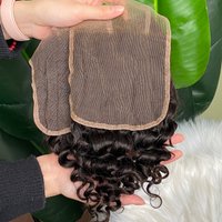 100% Human Hair Wholesale Price deep wave 5x5 brown lace closure