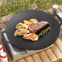 Poêle à griller ronde coréenne, poêle à frire en fonte optique, plaque à crêpes plate, cuisinière en pierre Maifan antiarina, fournitures pour barbecue
