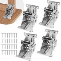 2/4 PCS Folding Leg Hinge Bracket, 0-90-180 Degree Foldable Support Bracket Self-Locking Hinge with Screws