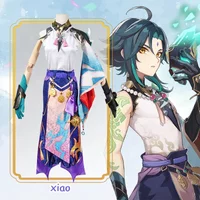 Xiao Cosplay Costume Genshin Impact Adult Carnival Uniform Wig Anime Halloween Costumes Women christmas Game