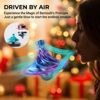 Wind Powered Fingertip Fidget Gyroscope Colorful Hand Twist Spin Aerodynamic Anti Gravity Physics Decompression Gifts for Adults