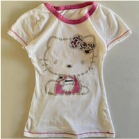 American Street Hottie T-shirt Harajuku Subculture Cartoon Cat Print Tshirts Retro Kawaii Stitching Tees Women's Slim Sweet Tops