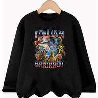 Italian Brainrot Long Sleeve T-shirt for Children Spring and Autumn Cotton Shirt for Boys Girls Cartoon Tops 3-14T
