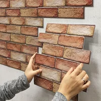 3D-Imitations-Ziegel-Wandaufkleber, 30 cm x 30 cm, DIY, abnehmbare, selbstklebende, wasserdichte Tapete, Wohnzimmer, Küche, Kunstdekoration