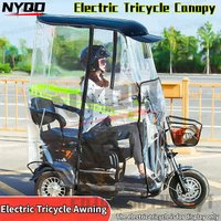 Electric Tricycle Canopy Electric Vehicle Sunscreen Windshield Rainproof Awning Enlarge Thicken Full Wrap Curtain Sunshade