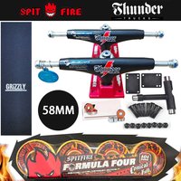 SF wheel forged 147 THUNDER skateboard trucks for 8inch decks, pro chrome steel bearings grip tape skateboards