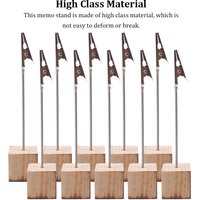 10PCS/Set Wooden Place Card Holder Clips Wedding Favors Place Card Holder Table Photo Memo Number Name Clips Base
