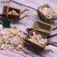 1Pc 1:12 Dollhouse Miniature Cart Trolley Mini Trailer Farm Tool Model Garden Furniture Decor Toy〔Nest〕