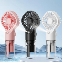 4 Speed Control Water Spray Mist Hand Fan USB Rechargeable Mini Skin Humidifier Powerful Cooling Air Portable Pocket Fan Wear