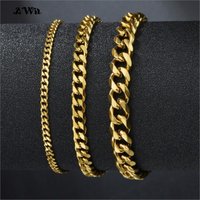 Men Women Bracelet 6/8/10/12 Mm 8 Inches Curb Chain Bracelet Punk Hip-hop Bracelet Mens Jewellery Stainless Steel Bracelet Gift