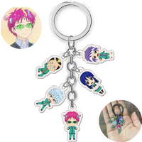 Anime The Disastrous Life of Saiki K. Saiki Kusuo Key Chain Decorations Keychain Student Backpacks Pendant Acrylic Keyring Gift