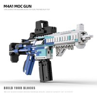 Creative CSGO M4A1 Gun Building Blocks With Brick Bullet MOC HK416C Single Shot DIY Assembly Rifle Toys For Boys Christmas Gift