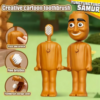 Italian Brainrot Toothbrush Tung Tung Tung Sahur Figures Cartoon Funny Teeth Brush Soft Nylon Bristle Protable Travel Toothbrush