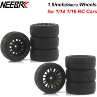 NEEBRC 1.9 inch 65mm Off Road Buggy Tires Wheel 12mm Hex Hubs Rubber for 1/10 1/14 1/16 RC Car Wltoys 144001 Scx10 Traxxas Trx-4