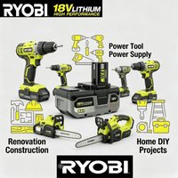 RYOBI 18V ONE+ 8.0Ah Li-ion Battery Pack - High Capacity Replacement for P108 P104 P107 Power Tools