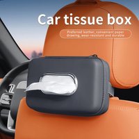 Car Mounted Tissue Box Drawer Type Creative Multifunctional Car Armrest Box Backrest Hanging Sun Visor Four-Color Tissue Bag