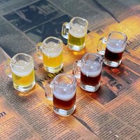 10pcs Cute Beer Bottle Resin Pendant Small Wine Glass Charms For Jewelry Making Accessories DIY Earrings Necklace Keychain