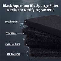 15-50 PPI Multi Sizes Black Biochemical Bio Sponge Filter Media Pad Cut-to-fit Foam for Aquarium Fish Tank Koi Pond