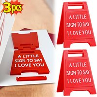 Bright Red I Love You Sign Brand Decoration for Valentines Day Home Gift Table Shelf Durable Plastic Romantic Message Decoration