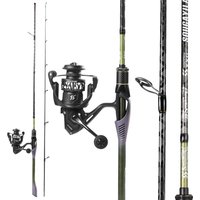 Sougayilang 1.8m MH Spinning Fishing Rod Reel Combo 2 Section Cross Carbon Fiber Pole 5.2:1 Gear Ratio Reel for Freshwater