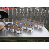 Onilini Pizza Condiment Container Pizza Ingredients Containers Fruits Cheese Sauce Spice Stainless Steel Pizza Topping Station