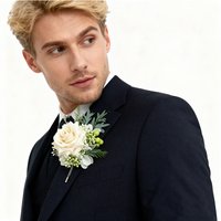 1/6PCS Corsage and Boutonniere Set Rose Wedding Corsage for Boyfriend Flower for Men's Suit Wedding Suit Accessories Man XH03